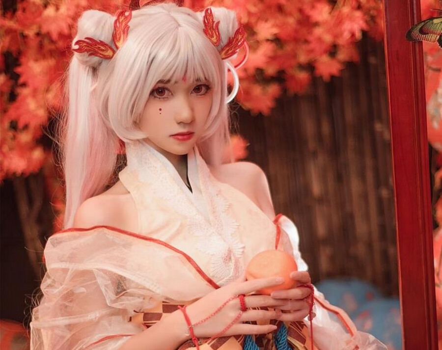 南桃Momoko 阴阳师不知火和服cos扮装图