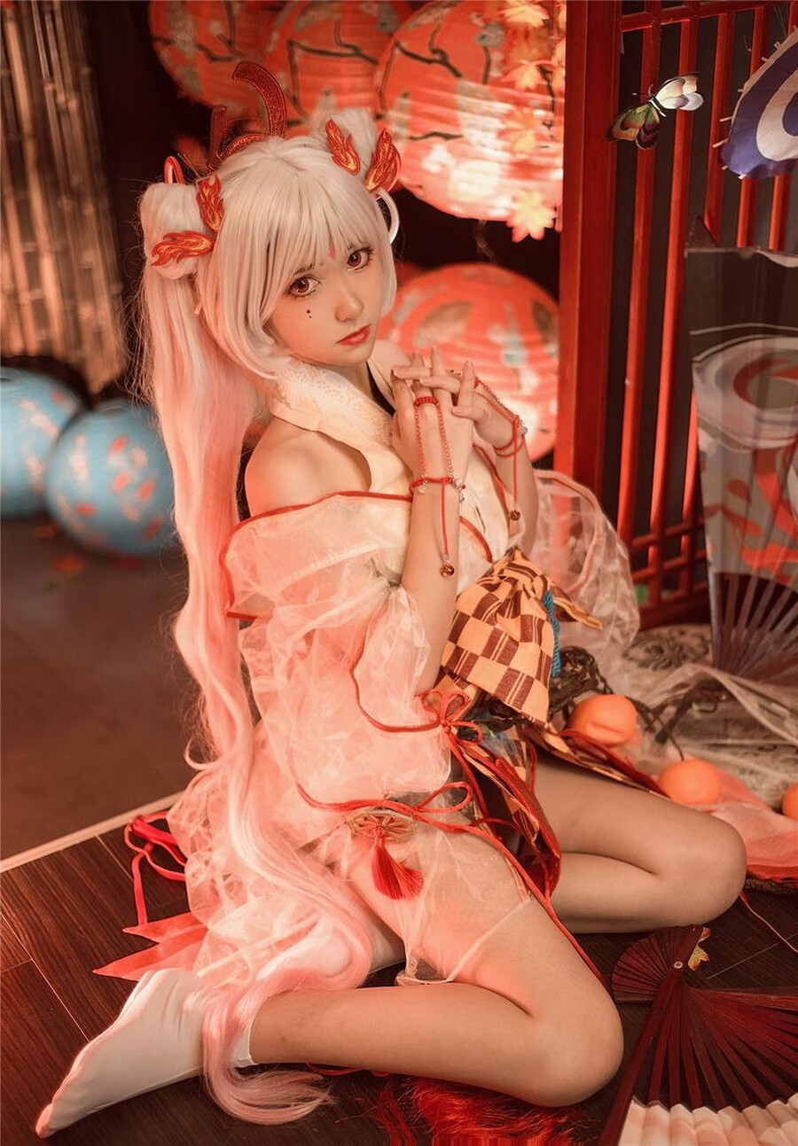 南桃Momoko 阴阳师不知火和服cos扮装图