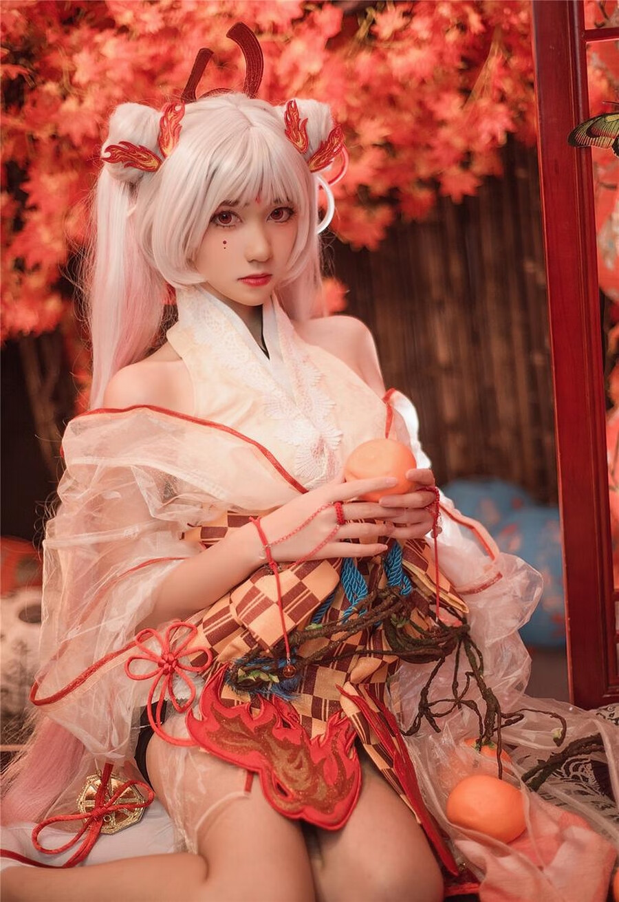 南桃Momoko 阴阳师不知火和服cos扮装图