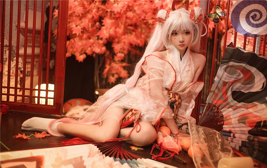 南桃Momoko 阴阳师不知火和服cos扮装图